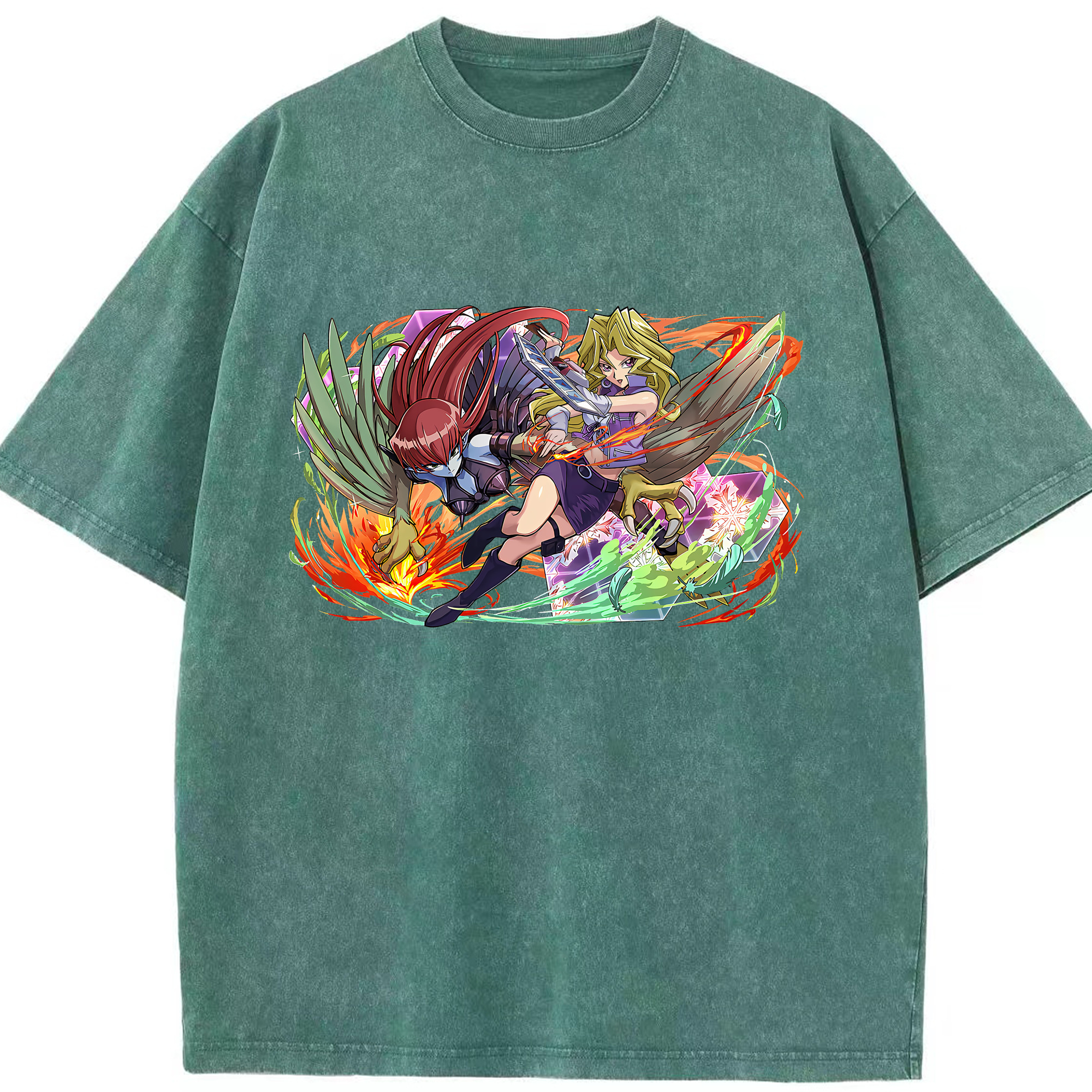 （画像用） 遊☆戯☆王 Yu-Gi-Oh! 綿100% ヴィンテージ風 半袖Tシャツ（フロントプリント）